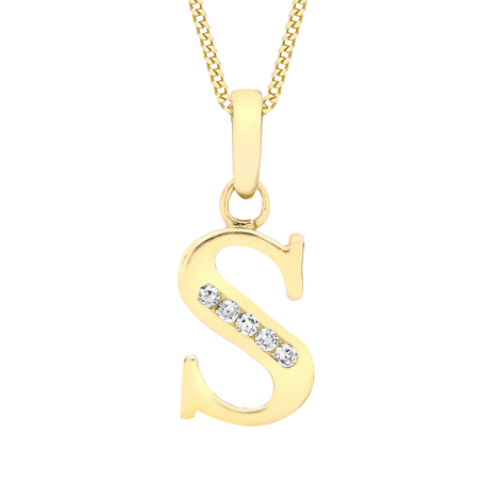 Gold Stone Set Initial Chain