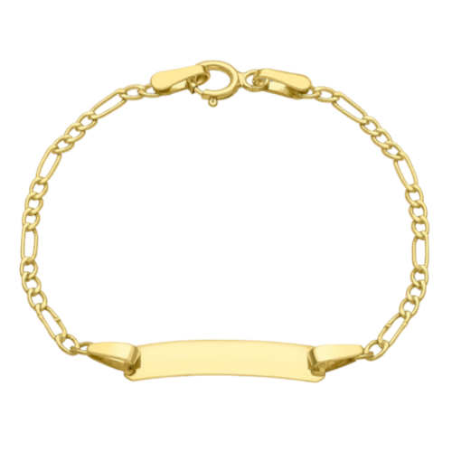 Gold Figaro ID bracelet