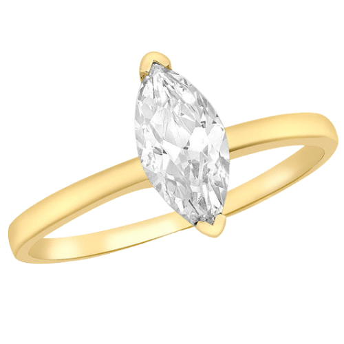 9CT Marquise Solitaire Ring