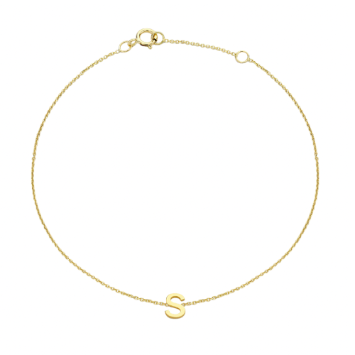 Solid Gold Initial Bracelet