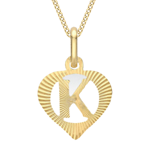 Solid Gold Initial Pendant With Chain