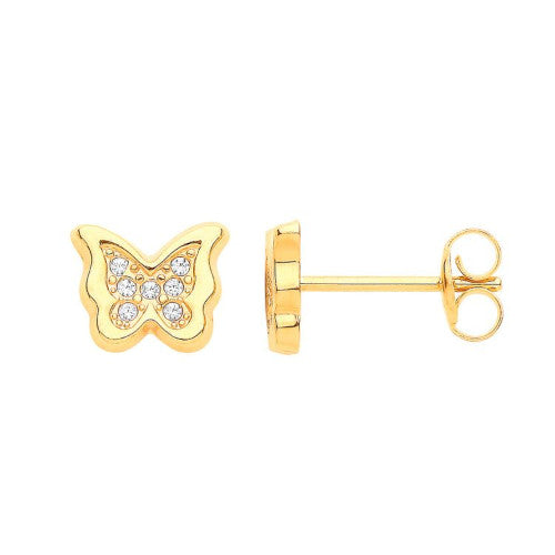 9ct Butterfly Studs